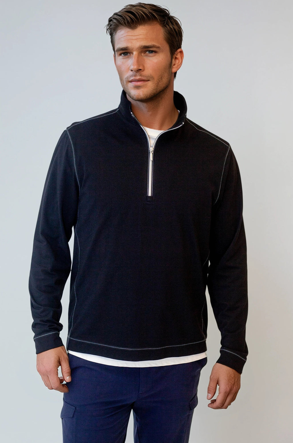 Cinqo Travel Half Zip 2-Pack - Black/White