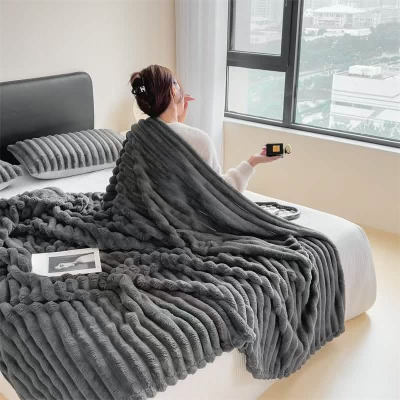 Ultra-Soft Double-Sided Fleece Blanket – Gray