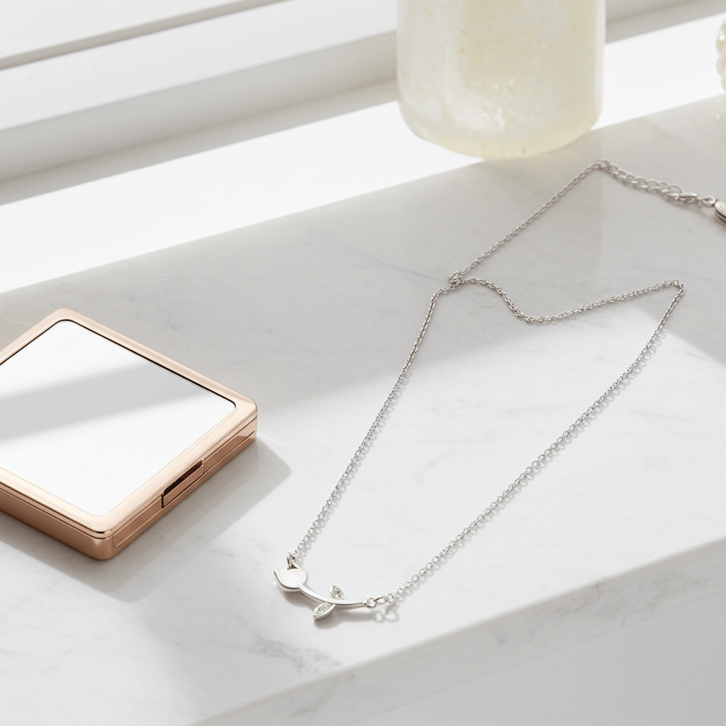 Delicate 925 Sterling Silver Twig Necklace - Hypoallergenic Nature-Inspired Jewelry | Child & Teen Safe | Amtikiss Casuals