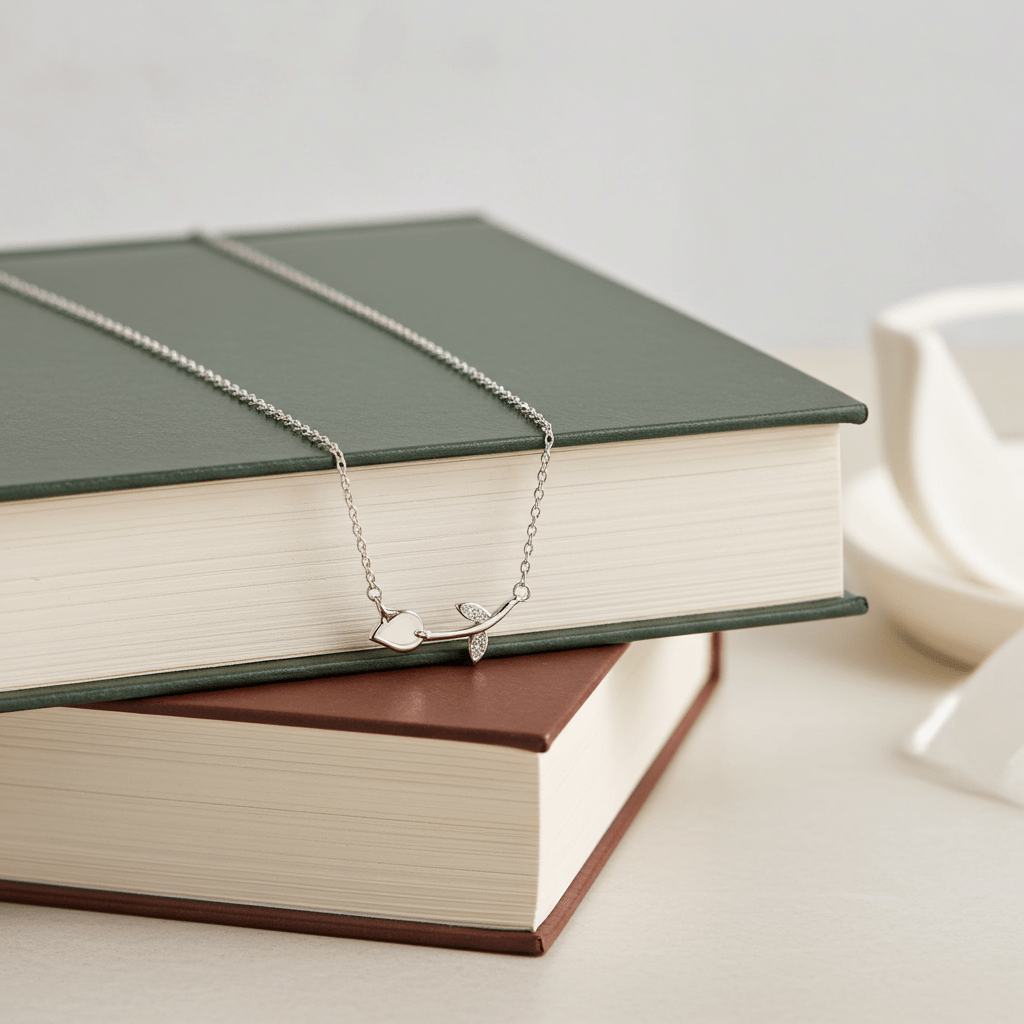 Delicate 925 Sterling Silver Twig Necklace - Hypoallergenic Nature-Inspired Jewelry | Child & Teen Safe | Amtikiss Casuals