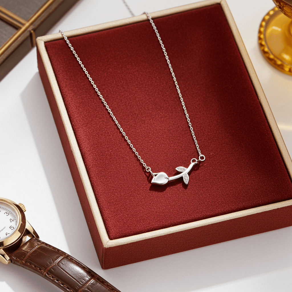 Delicate 925 Sterling Silver Twig Necklace - Hypoallergenic Nature-Inspired Jewelry | Child & Teen Safe | Amtikiss Casuals