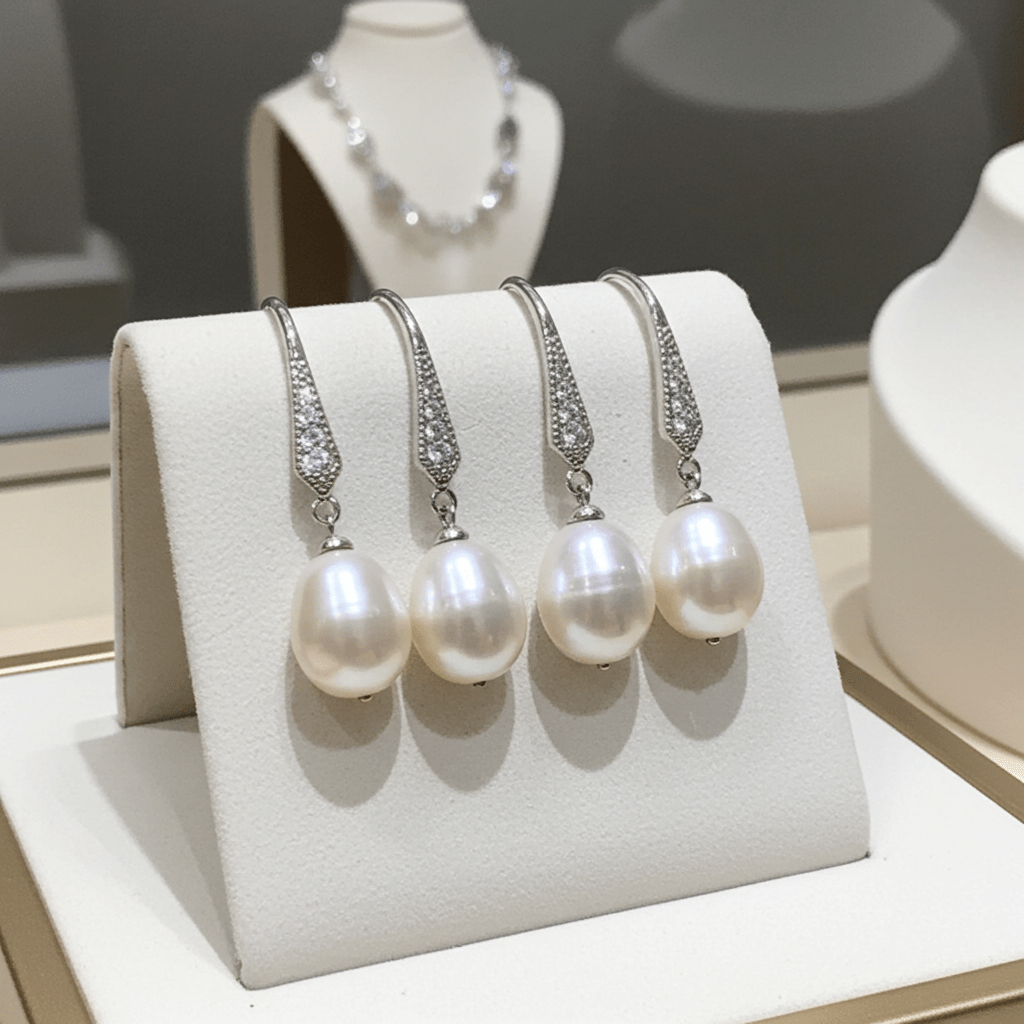 Elegant 925 Sterling Silver Pearl Drop Earrings – Hypoallergenic & Rhodium-Plated for Sensitive Skin | Women's | Amtikiss Casuals