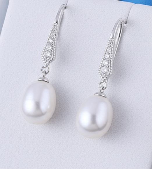 Elegant 925 Sterling Silver Pearl Drop Earrings – Hypoallergenic & Rhodium-Plated for Sensitive Skin | Women's | Amtikiss Casuals