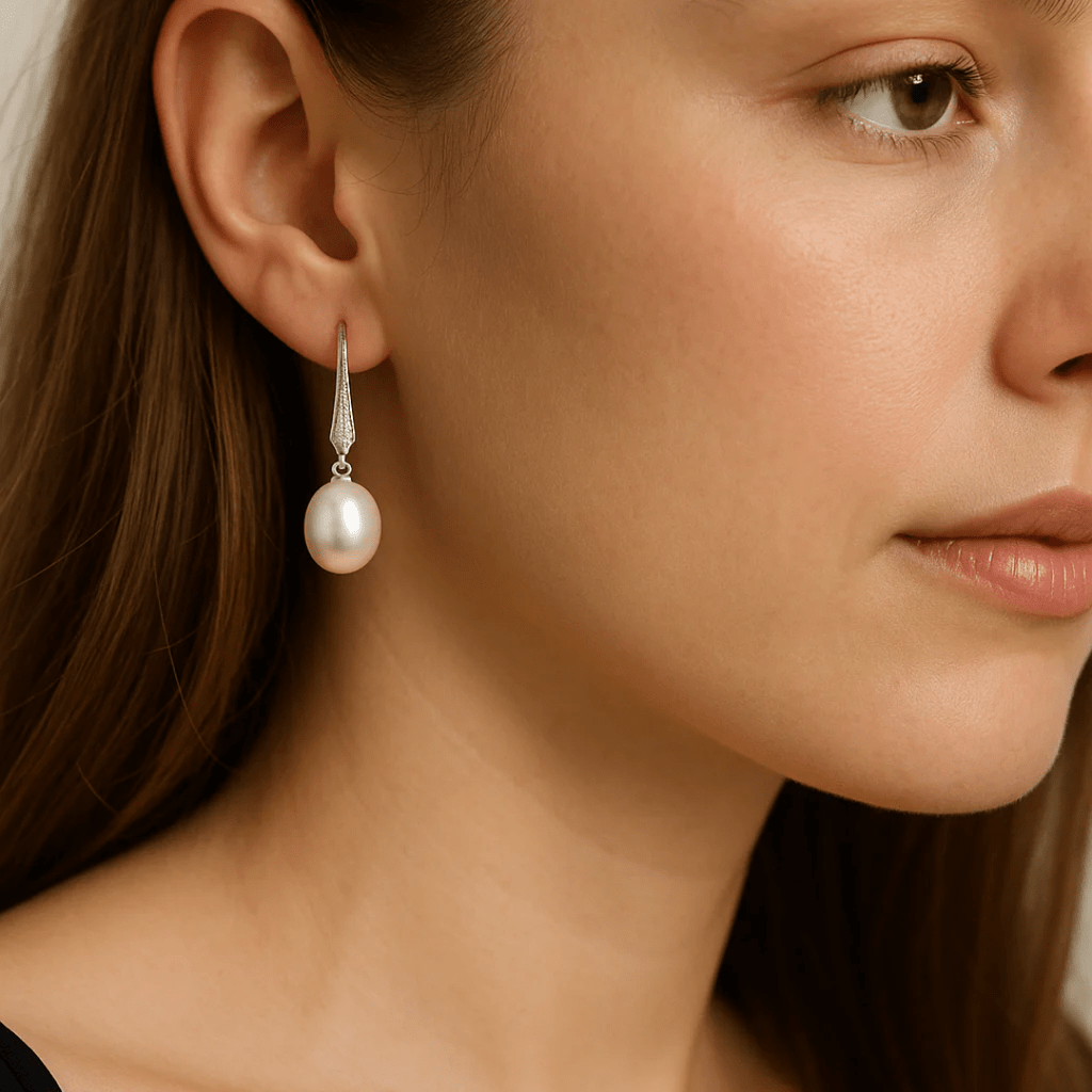 Elegant 925 Sterling Silver Pearl Drop Earrings – Hypoallergenic & Rhodium-Plated for Sensitive Skin | Women's | Amtikiss Casuals
