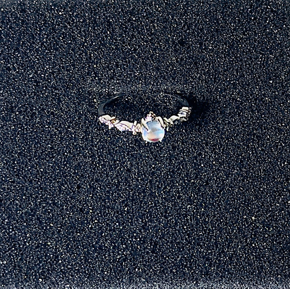 Elegant Moonstone Butterfly Ring - 925 Sterling Silver Adjustable Band | Hypoallergenic Nature Jewelry | Child & Teen Safe | Amtikiss Casuals
