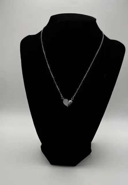 Elegant Symmetric Heart Pendant Necklace – Stainless Steel & Heart Pendant Jewelry | Women's | Amtikiss Casuals