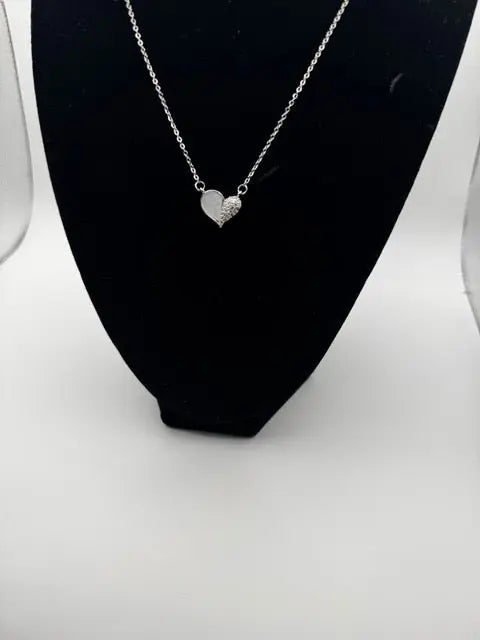 Elegant Symmetric Heart Pendant Necklace – Stainless Steel & Heart Pendant Jewelry | Women's | Amtikiss Casuals