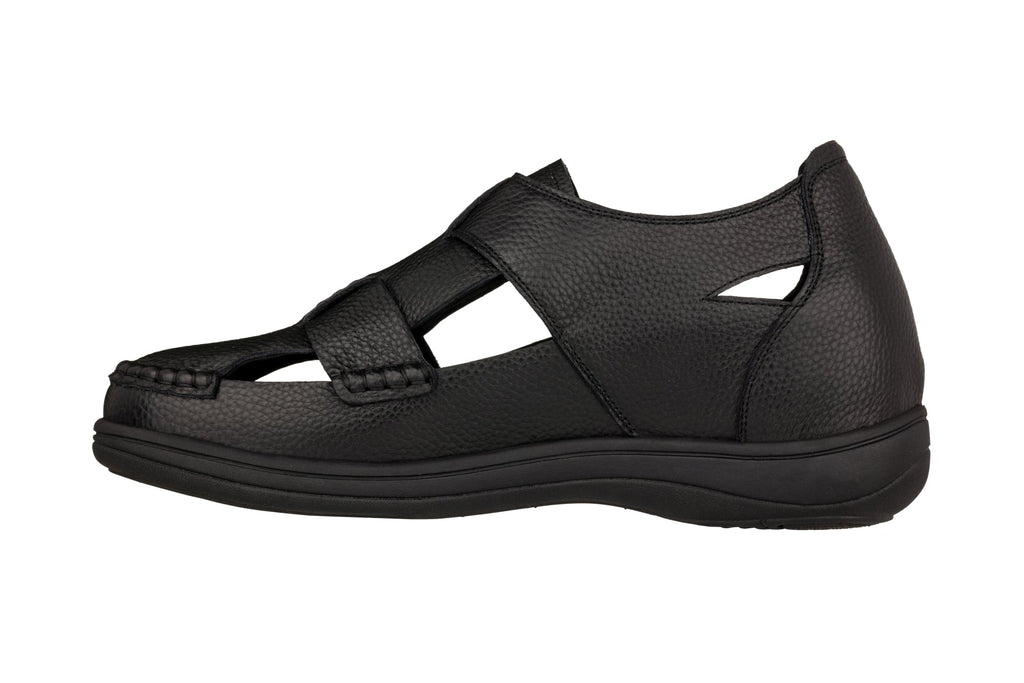 CALTO - K2661 - 3.2 Inches Taller (Black) - Casual Fisherman Sandal