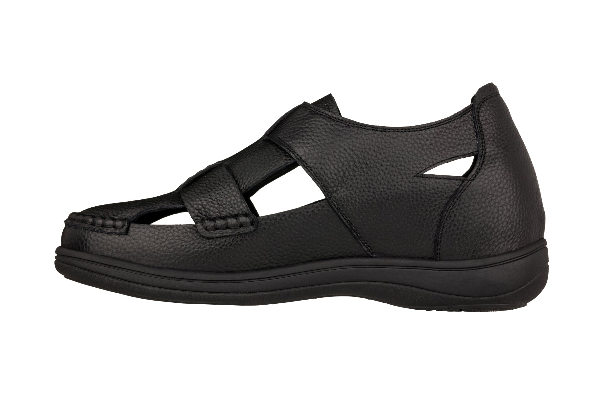 CALTO - K2661 - 3.2 Inches Taller (Black) - Casual Fisherman Sandal