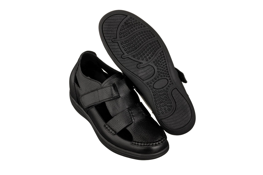 CALTO - K2661 - 3.2 Inches Taller (Black) - Casual Fisherman Sandal