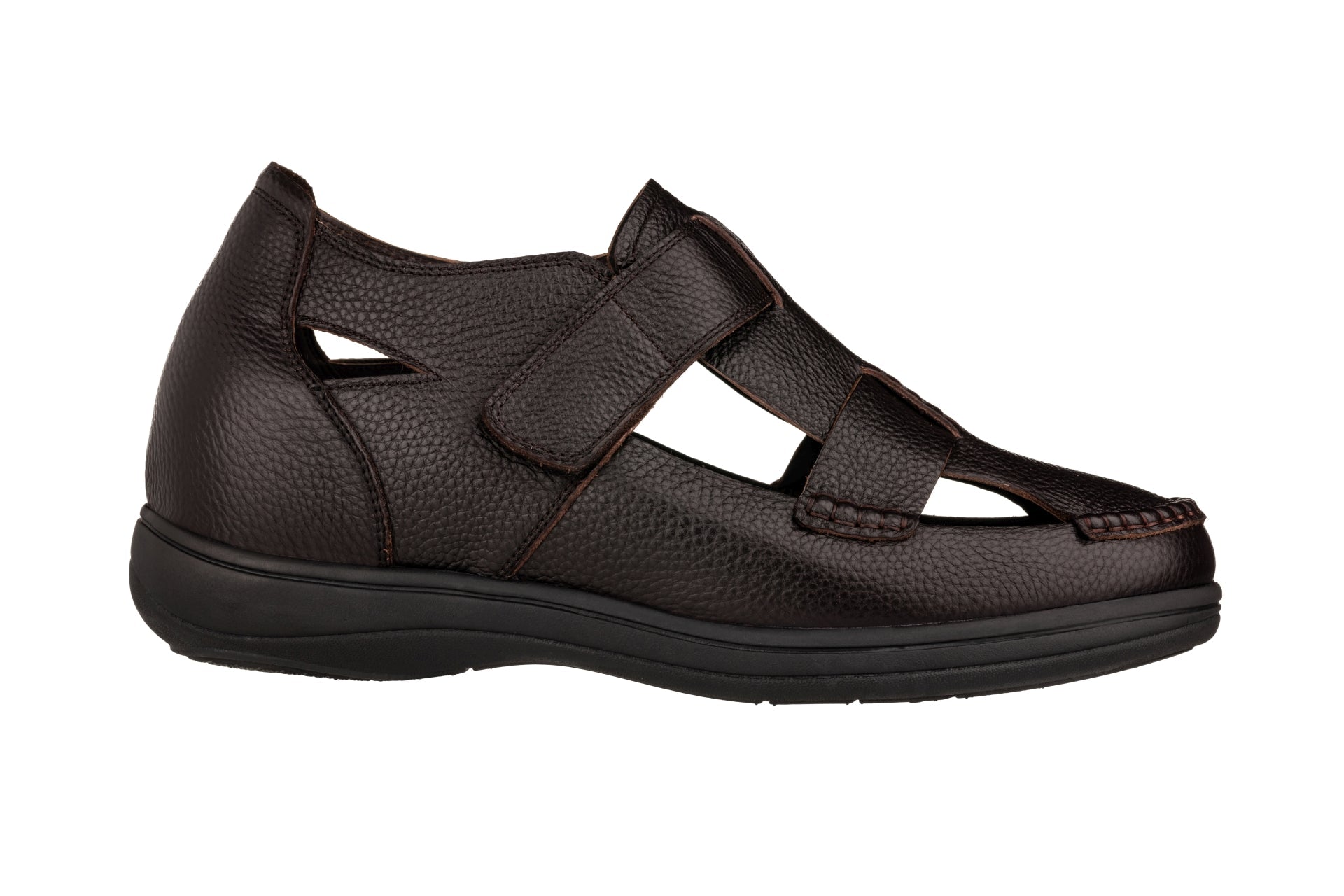 CALTO - K2662 - 3.2 Inches Taller (Dark Brown) - Casual Fisherman Sandal