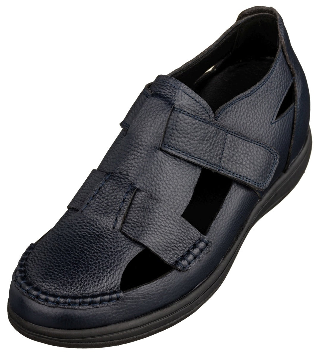 CALTO - K2663 - 3.2 Inches Taller (Navy) - Casual Fisherman Sandal