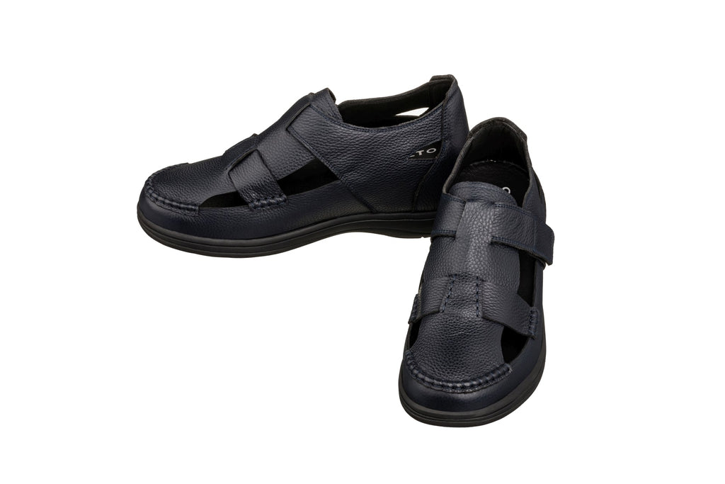 CALTO - K2663 - 3.2 Inches Taller (Navy) - Casual Fisherman Sandal