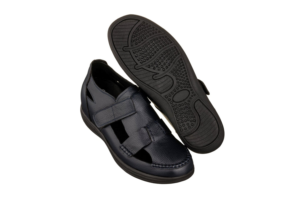 CALTO - K2663 - 3.2 Inches Taller (Navy) - Casual Fisherman Sandal