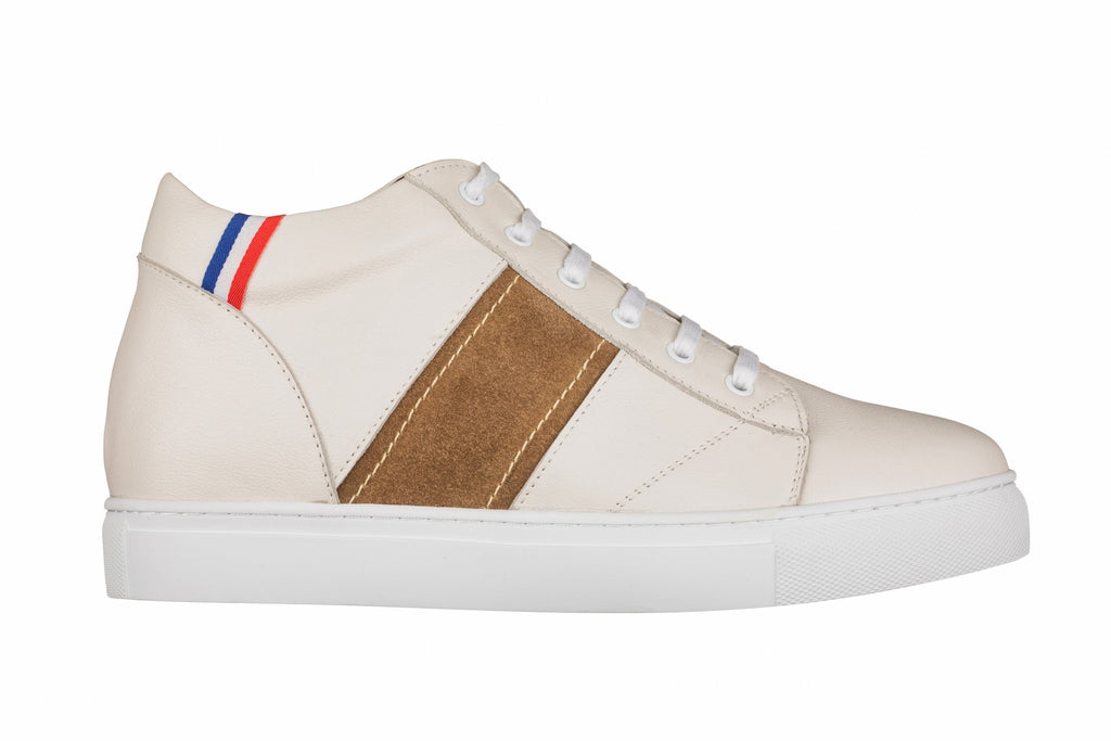 Men's Beige White Elevator Shoes K53101