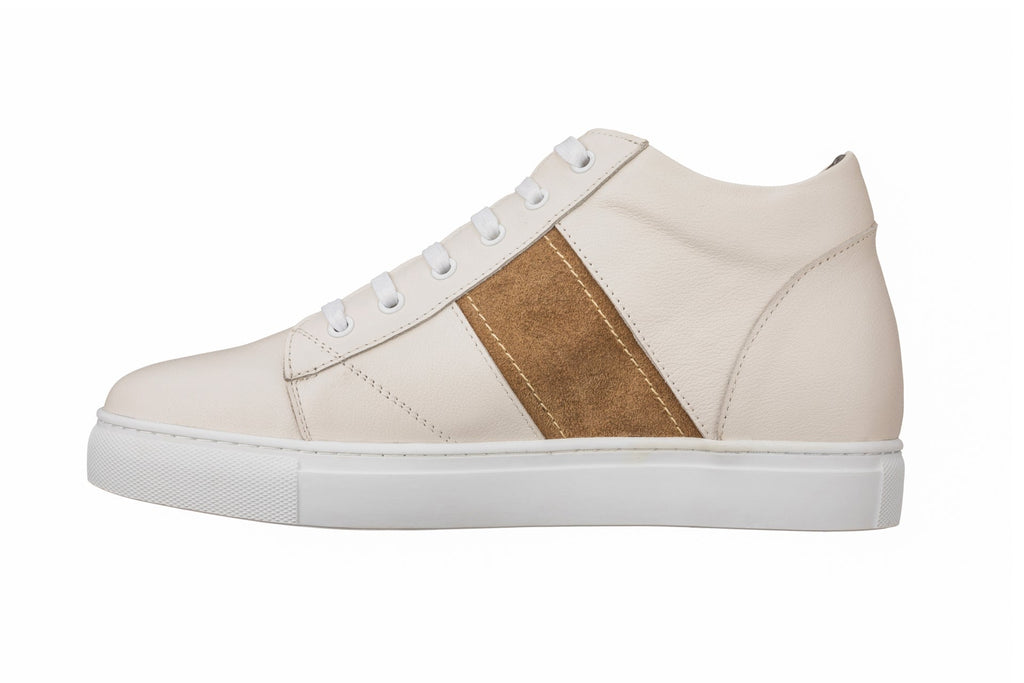Men's Beige White Elevator Shoes K53101