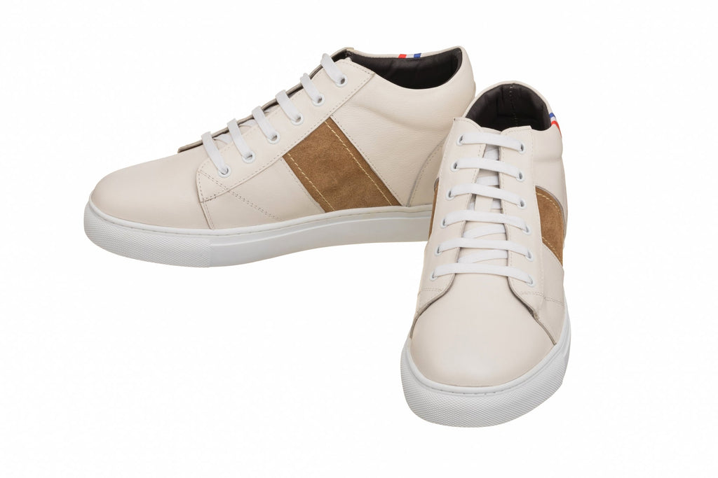 Men's Beige White Elevator Shoes K53101