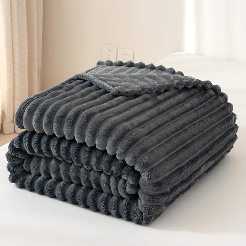 Ultra-Soft Double-Sided Fleece Blanket – Gray