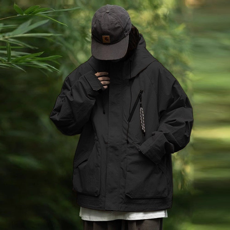 Spring Outdoor Jacket - Windproof & Waterproof Hooded Functional Jacket