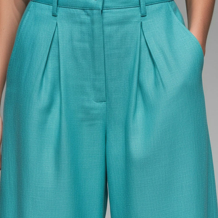 Sleeveless Vest and Wide-Leg Pants Set