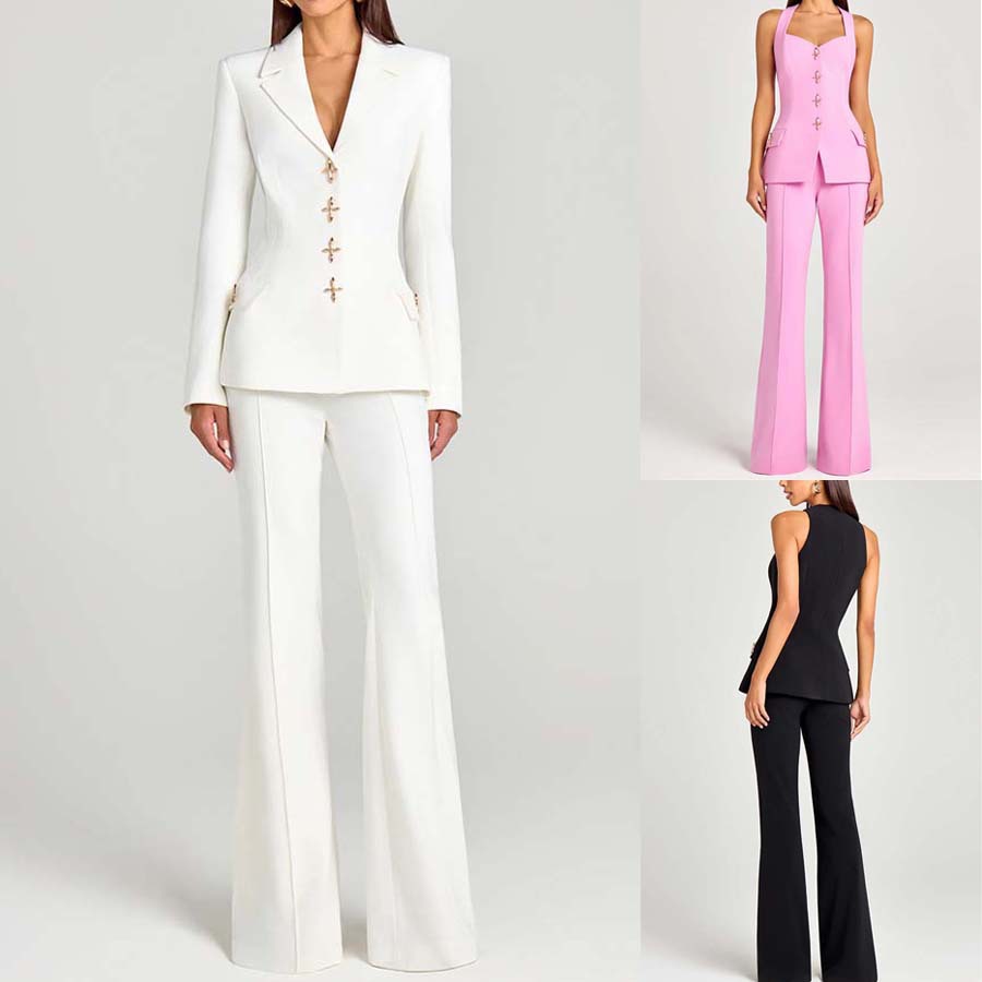 Women's Solid-Color Long-Sleeve Blazer with Metallic Zipper Detail
