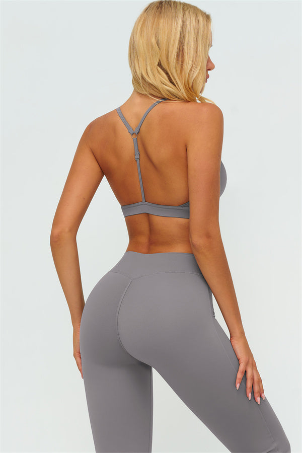 The Lushness Y-Back Sports Bra Flared Leggings 2-Piece Set