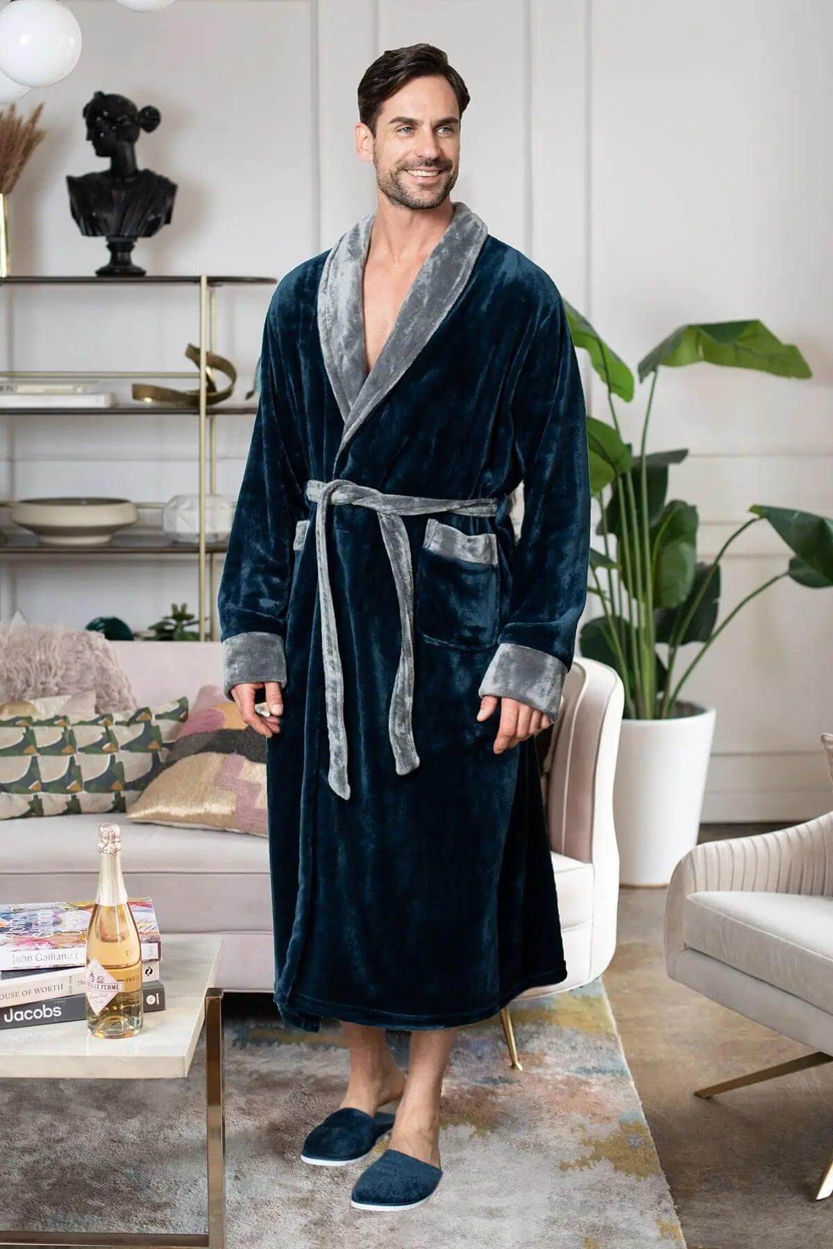 Cozy Men's Plush Robes – Built for Comfort, Designed to Last with available Personalization Add-on