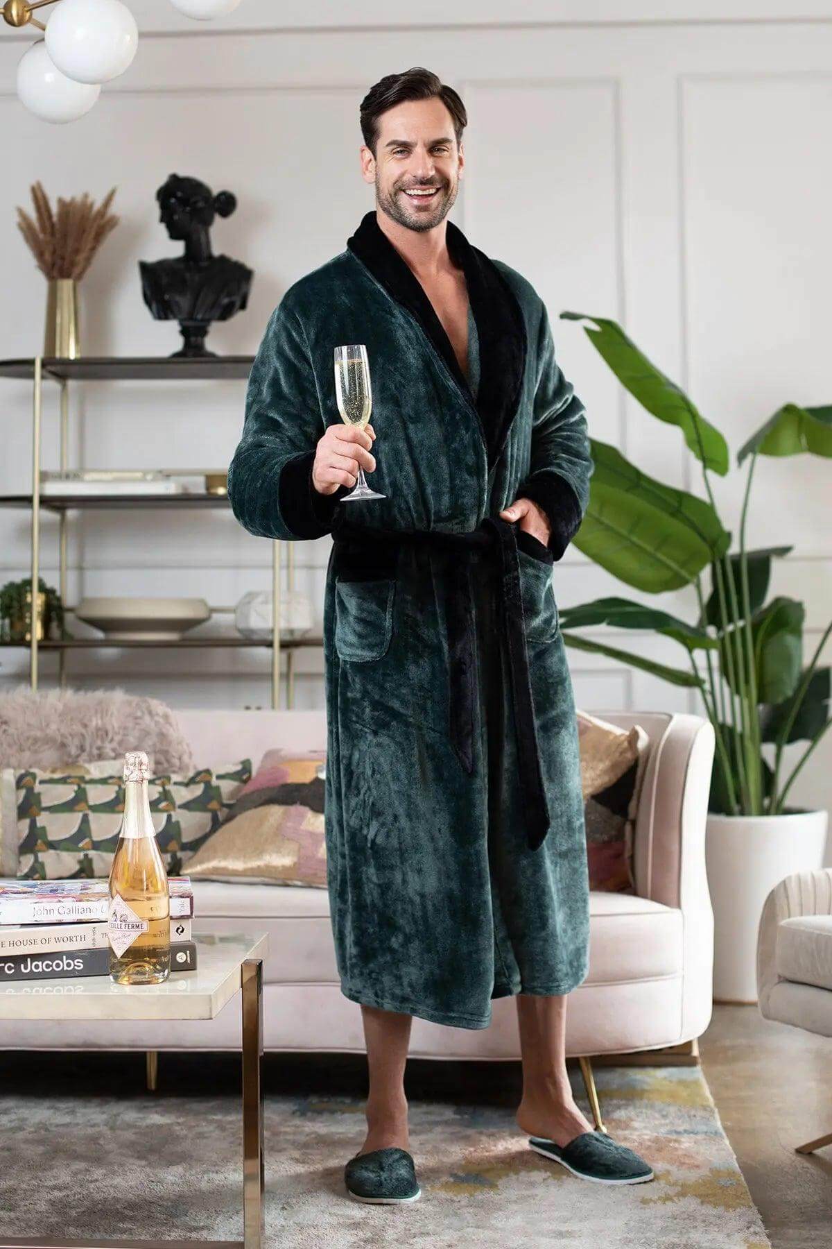 Cozy Men's Plush Robes – Built for Comfort, Designed to Last with available Personalization Add-on