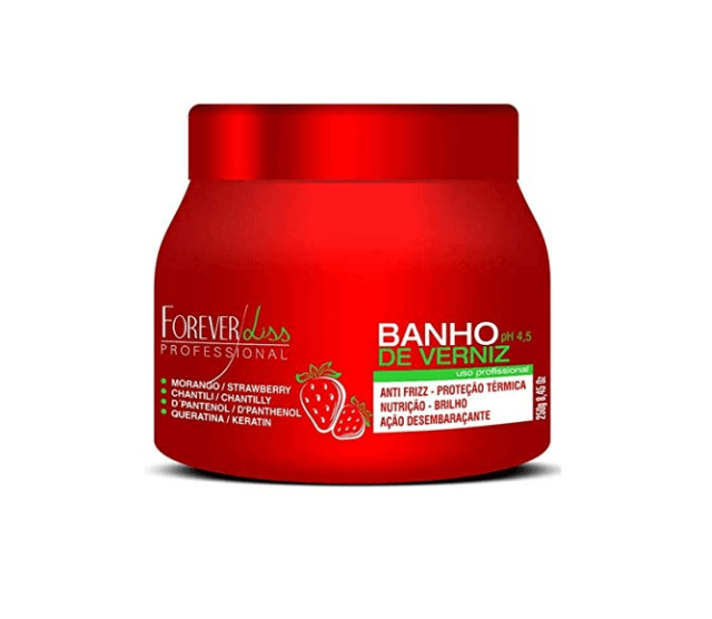 Forever Liss Banho de Verniz Strawberry D Pantenol Hair Recoverying Mask 8,5oz 250gr