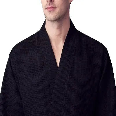 Waffle Spa Bathrobe for Men - Absorbent, Lightweight, with personalization available as an add-on.