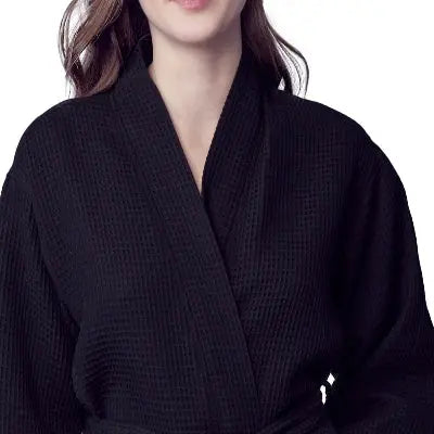 Knee-Length Waffle Robe for Women with Available Personalized Embroidery