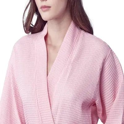 Knee-Length Waffle Robe for Women with Available Personalized Embroidery