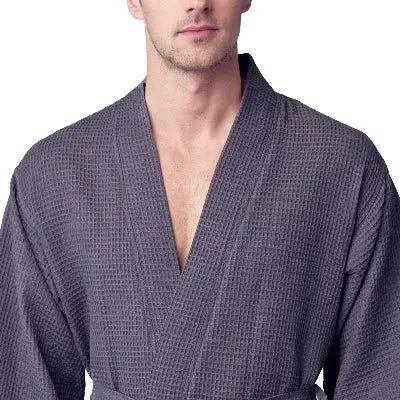 Waffle Spa Bathrobe for Men - Absorbent, Lightweight, with personalization available as an add-on.