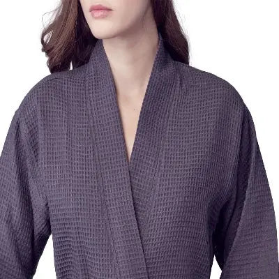 Knee-Length Waffle Robe for Women with Available Personalized Embroidery