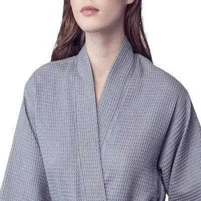 Knee-Length Waffle Robe for Women with Available Personalized Embroidery
