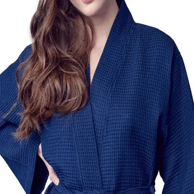 Knee-Length Waffle Robe for Women with Available Personalized Embroidery