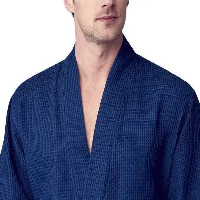 Waffle Spa Bathrobe for Men - Absorbent, Lightweight, with personalization available as an add-on.