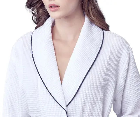 Knee-Length Waffle Robe for Women with Available Personalized Embroidery