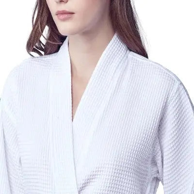 Knee-Length Waffle Robe for Women with Available Personalized Embroidery