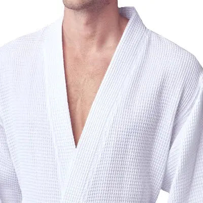 Waffle Spa Bathrobe for Men - Absorbent, Lightweight, with personalization available as an add-on.