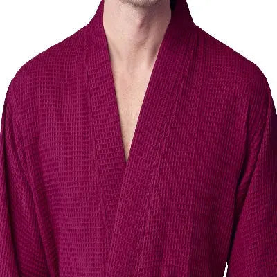 Waffle Spa Bathrobe for Men - Absorbent, Lightweight, with personalization available as an add-on.