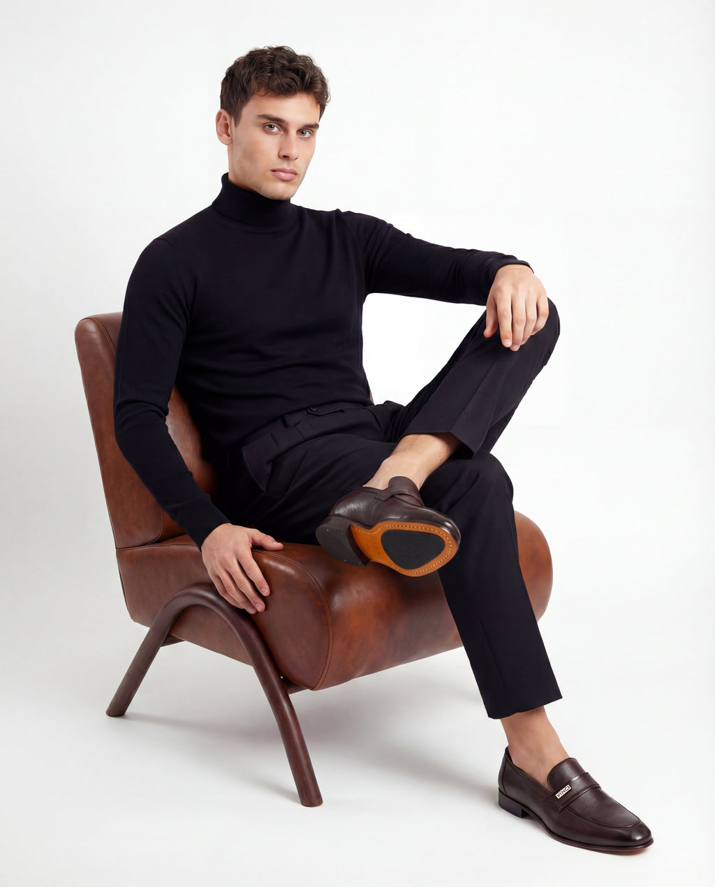 The Ashford Brown  Baby Buffalo Leather Loafer Men Shoe