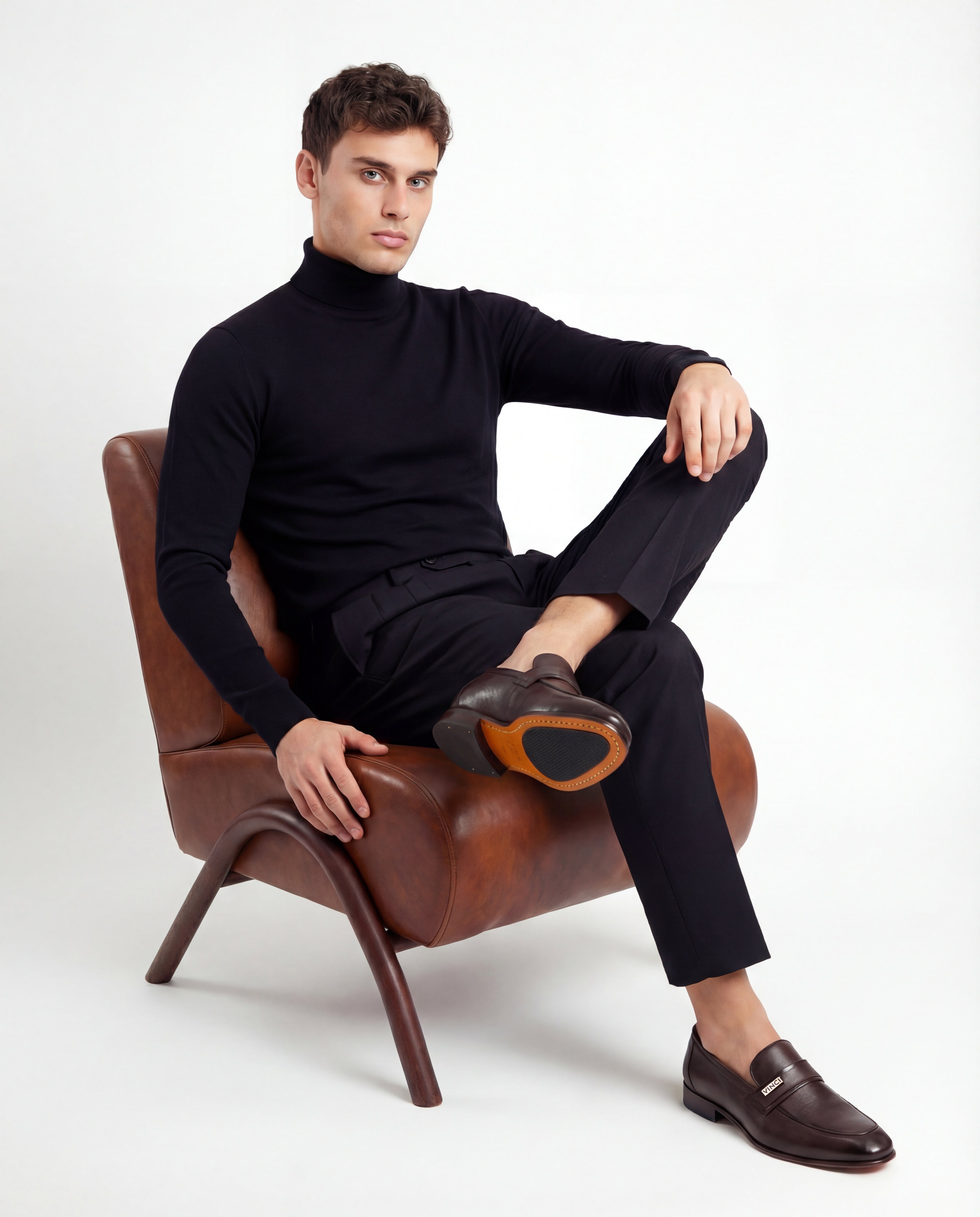 The Ashford Brown  Baby Buffalo Leather Loafer Men Shoe