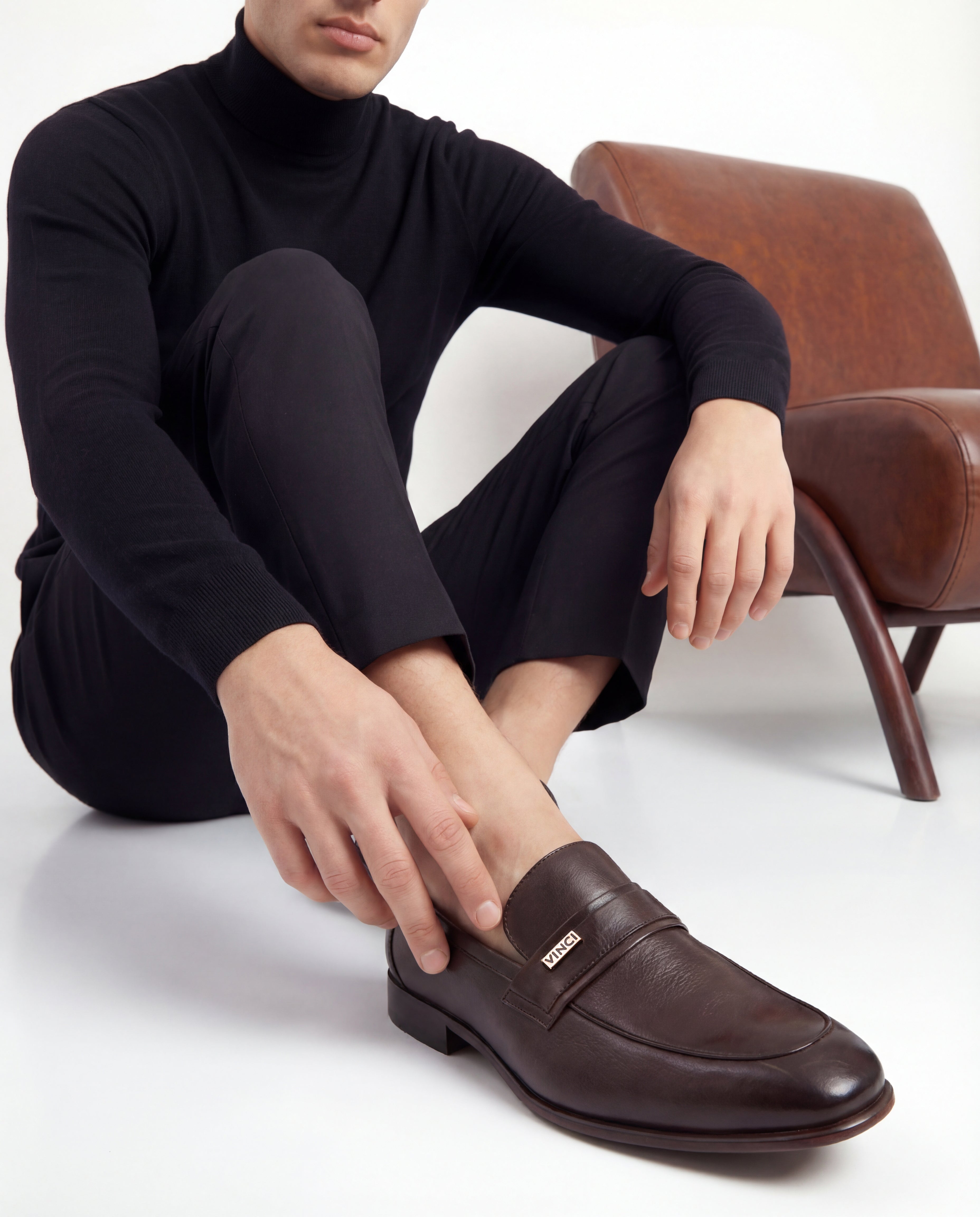 The Ashford Brown  Baby Buffalo Leather Loafer Men Shoe