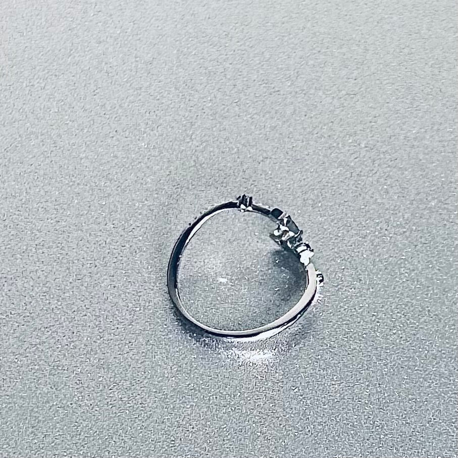 Hypoallergenic 925 Sterling Silver Open Star Zircon Ring - Adjustable Celestial Jewelry | Child & Teen Safe | Amtikiss Casuals