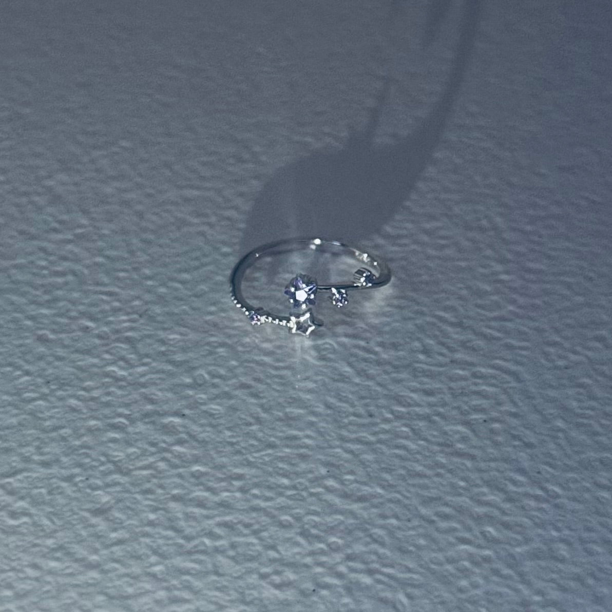 Hypoallergenic 925 Sterling Silver Open Star Zircon Ring - Adjustable Celestial Jewelry | Child & Teen Safe | Amtikiss Casuals