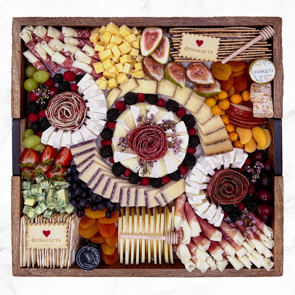 Large Square Lazy Susan Charcuterie Board