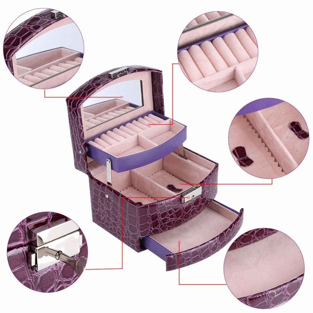 Luxury Jewelry Box – 3 Layers Tangle Free Jewelry Organizer & Elegant Designer Jewelry Chest