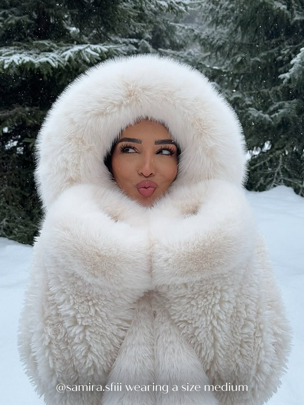 Kali White Cropped Vegan Shearling Fur Jacket