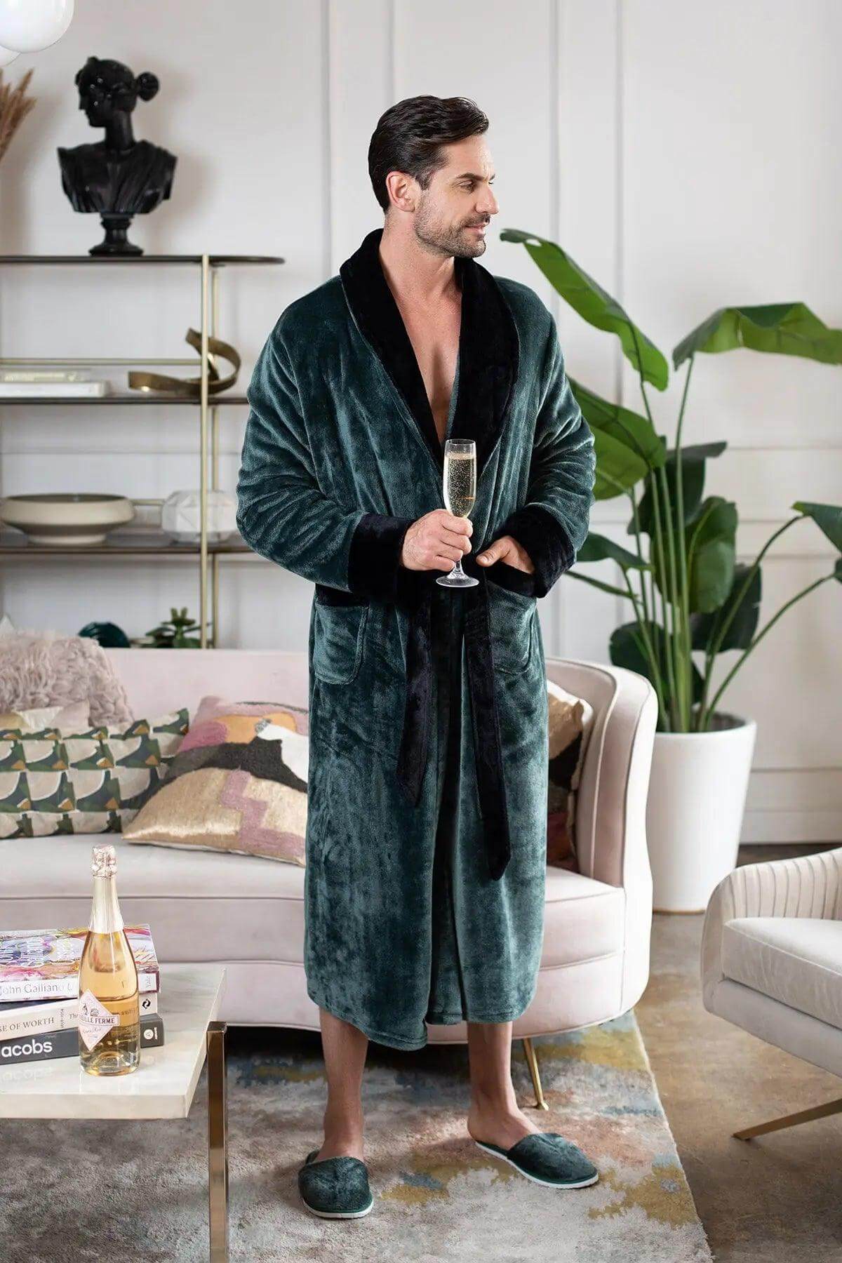 Cozy Men's Plush Robes – Built for Comfort, Designed to Last with available Personalization Add-on